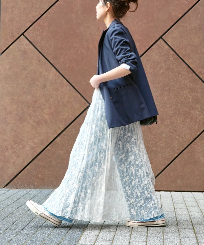 Spick & span シアーレースプリーツスカート シアーレースプリーツスカート（ロング・マキシ丈スカート