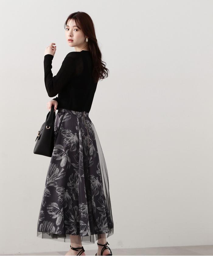 Anthropologie フローラル春スカート♪ インデックス index フローラルプリントフレアスカート【洗濯機