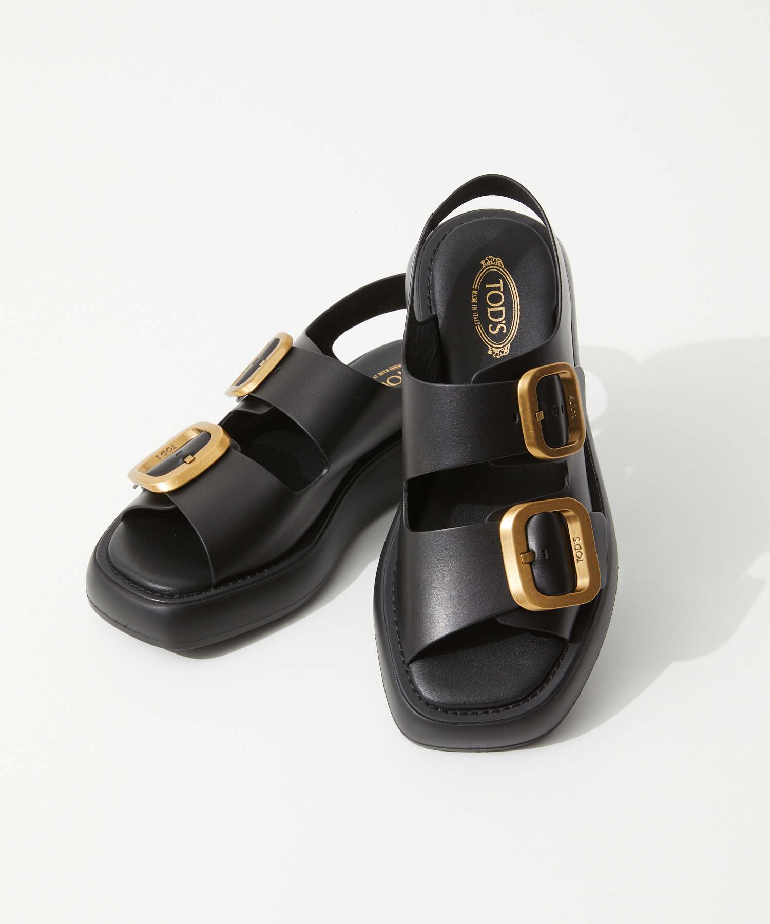 かをる様専用！ブラウンゴールドモチーフフラットサンダル Tod's 35