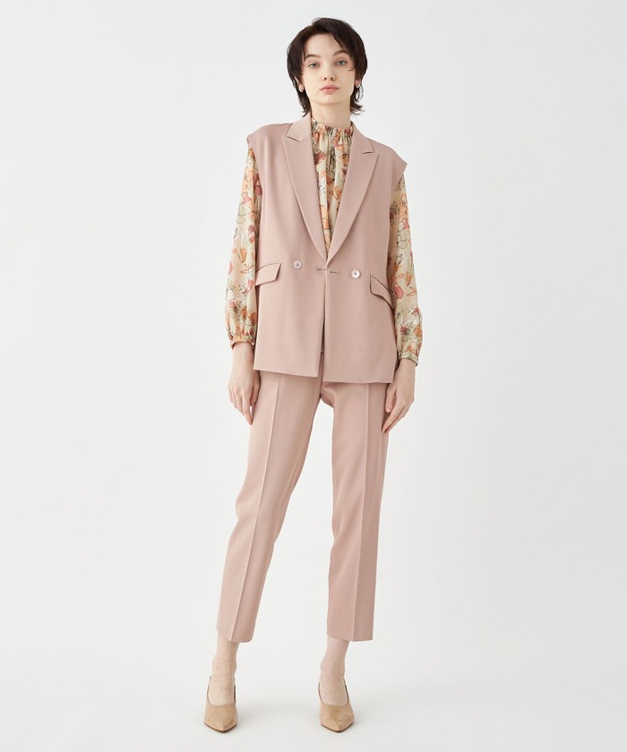 未使用タグ付き✨24SS トゥモローランド ビスコースツイル サイドスリットジレ クーポン】【セール 40%OFF】ビスコースツイル サイドスリット