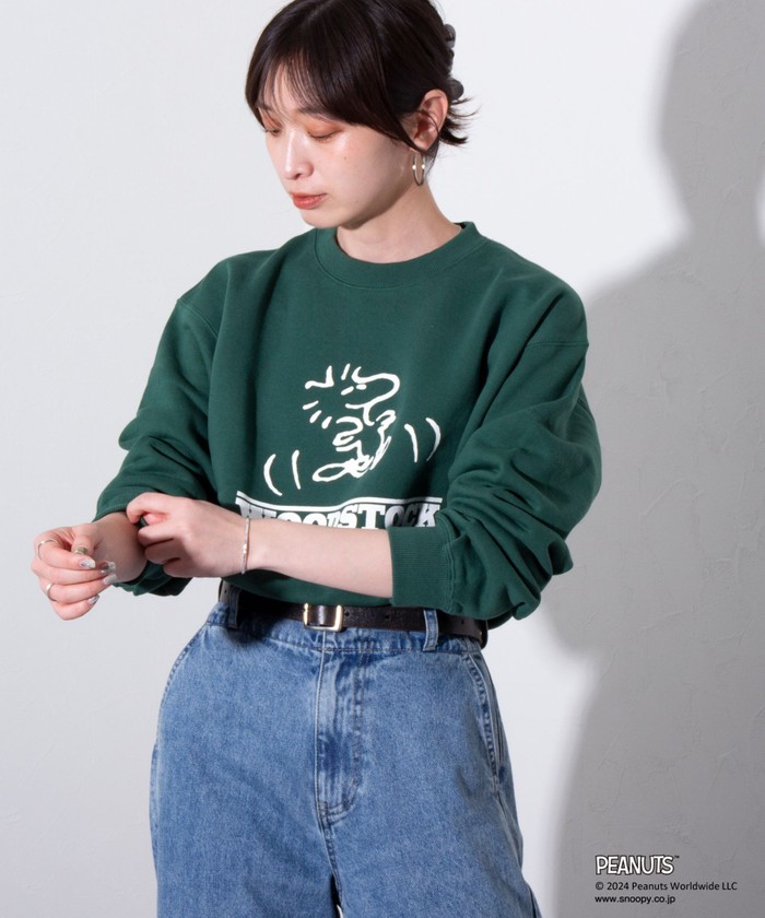セール 40%OFF】【PEANUTS/ピーナッツ】プリント クルーネック セール 40%OFF】【PEANUTS/ピーナッツ】プリント クルーネック