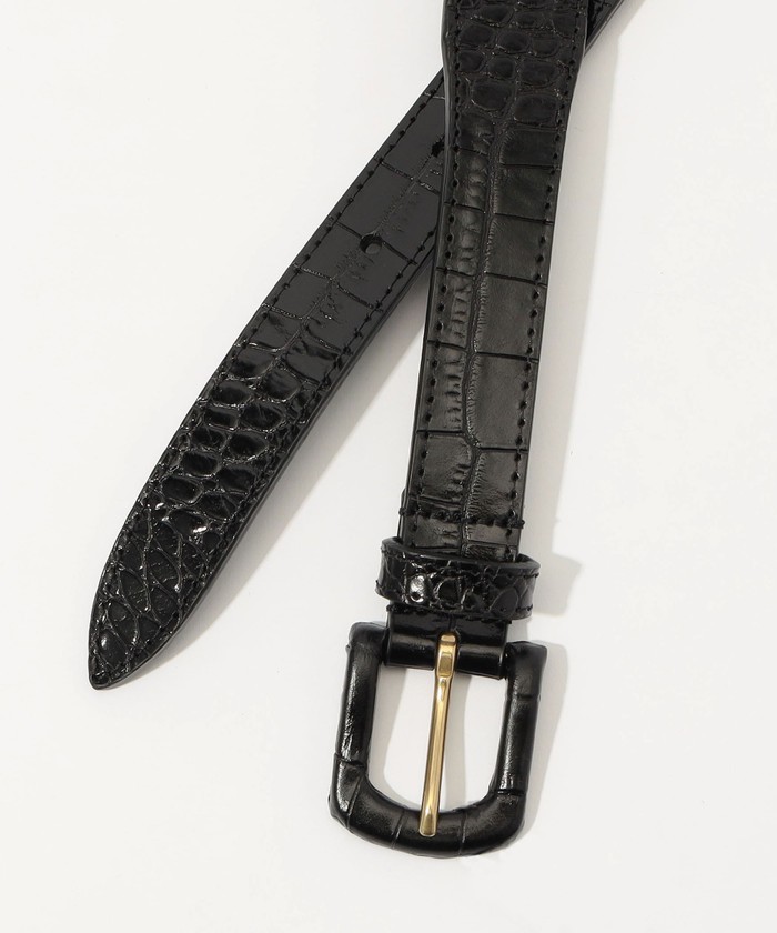 セール】Anderson's 型押しクロコ革巻きバックルベルト