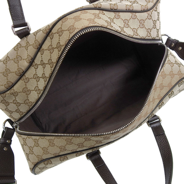 国内発送 GUCCI グッチ GG ハンドバッグ 859975 グッチ GGスプリーム PVCxレザー 2WAYハンドバッグ ブラウン