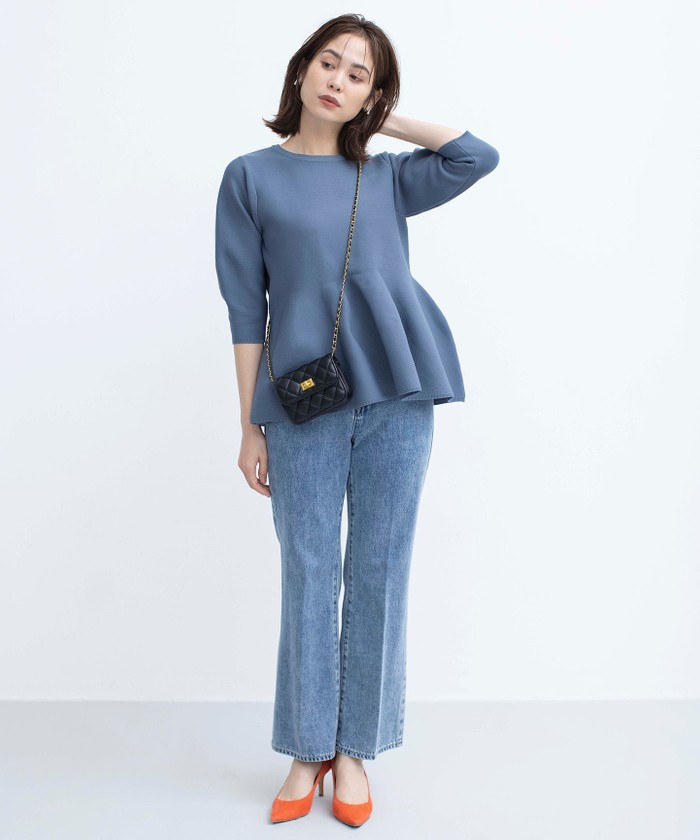 ma_sa　スラックス&ペプラムニット CLEARANCE-SALE ペプラムニット アンサンブル HUIT 全4色