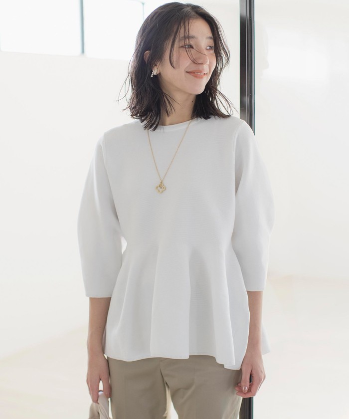ma_sa　スラックス&ペプラムニット セール 50%OFF】【WEB限定】スポンディッシュペプラム ニット
