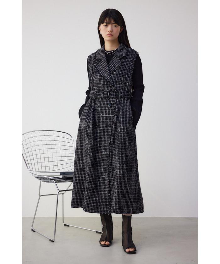 [maje]マジュパールツイードワンピース セール55%OFF】ツイードジレワンピース(505954298) | アズール