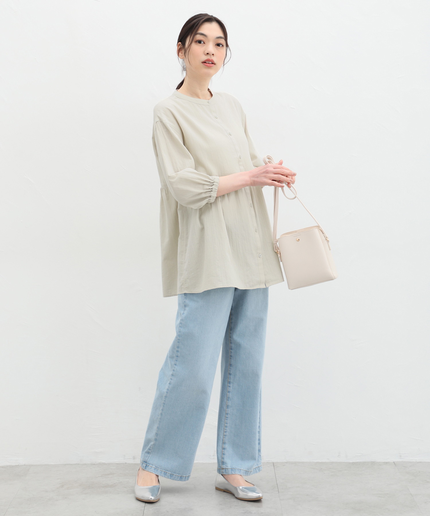 セール 26%OFF】ハニーズ Honeys 8分袖切り替ブラウス トップス