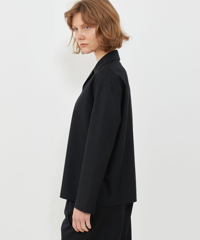 【GALERIE VIE】ウォッシャブルギャバジン オープンカラーシャツ クーポン】【セール 30%OFF】ウォッシャブルギャバジン オープン