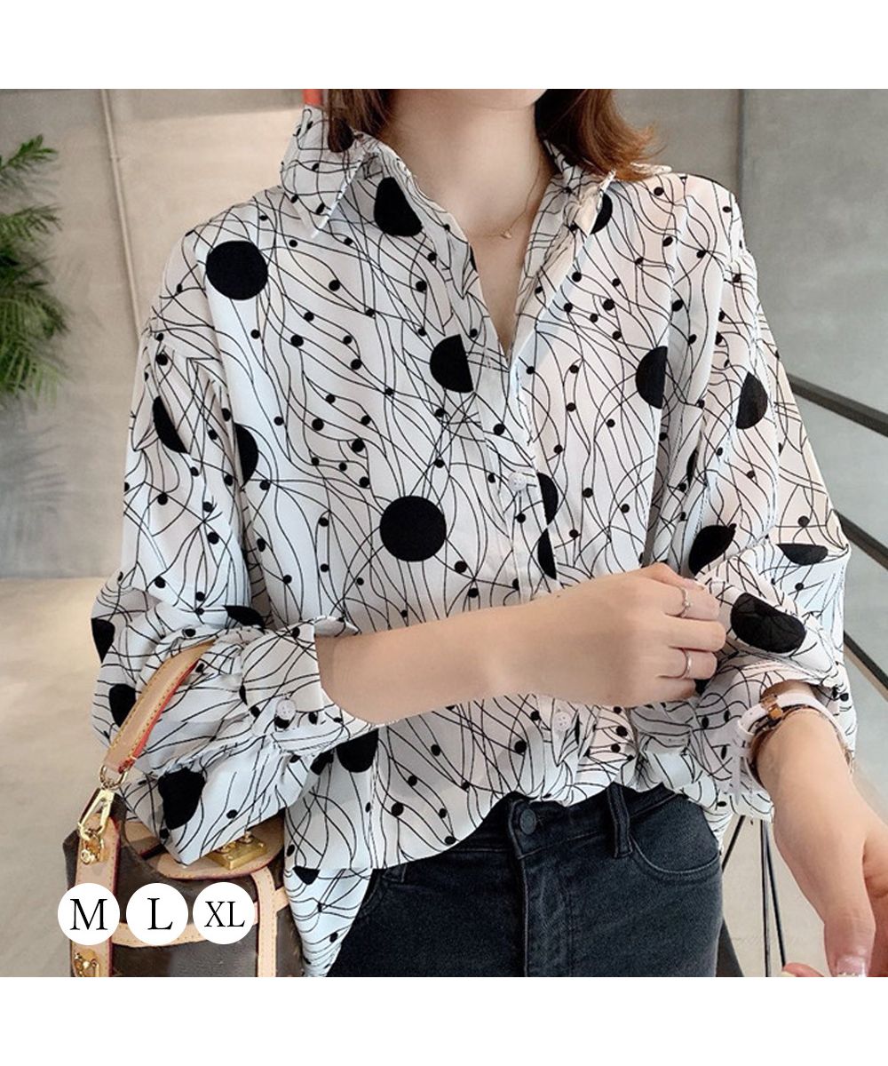 セール】ブラウス 柄シャツ レトロ レディース(503322881 セール】ブラウス 柄シャツ レトロ レディース(503322881