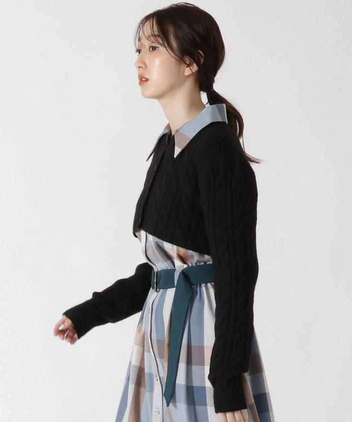 セール 70%OFF】ケーブルクロップド丈カーディガン(504899228