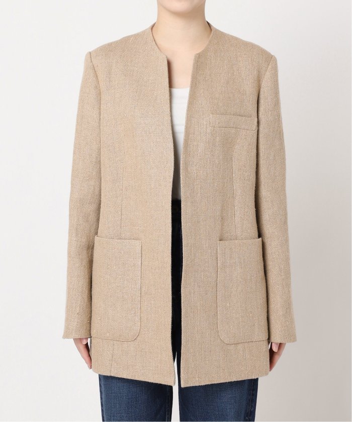 セール 30%OFF】【R'IAM】リネンノーカラージャケット(505945269