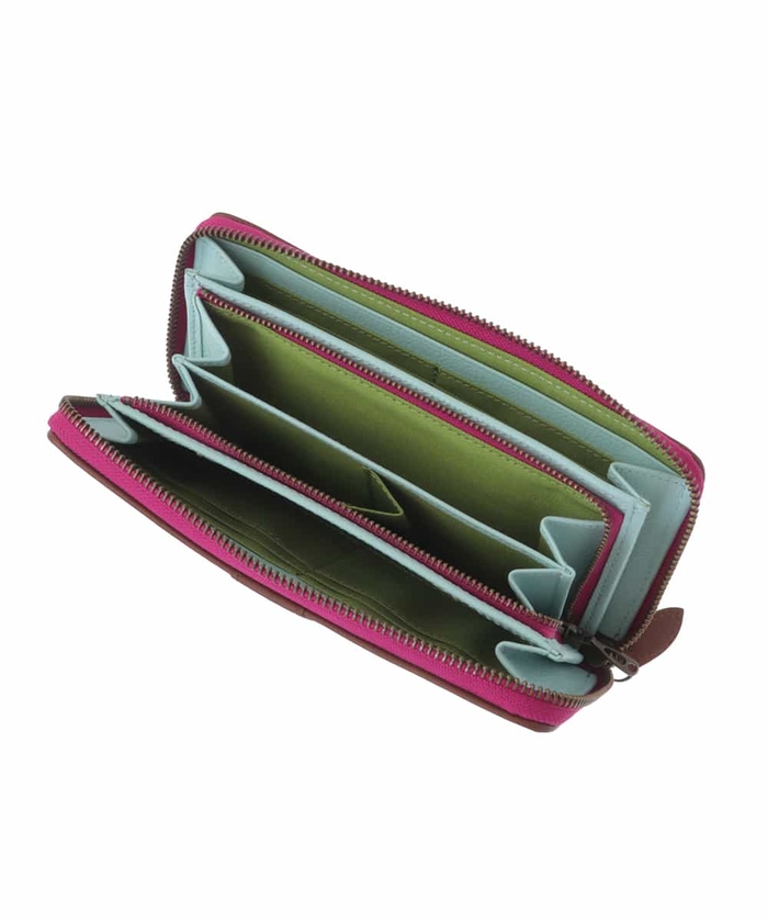 新品 ホコモモラの本革財布 長財布グリーン 新品 ホコモモラの本革財布 長財布グリーン ホコモモラ