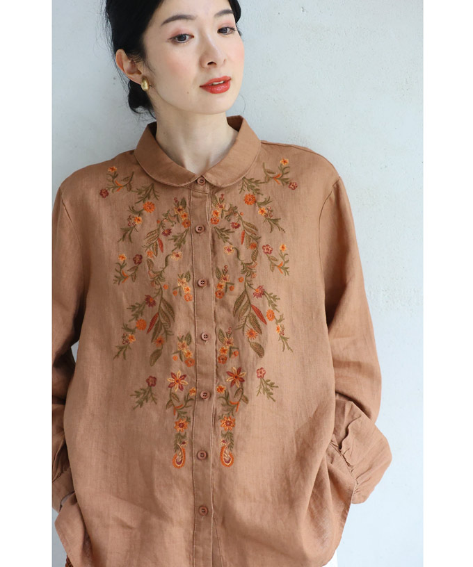 レースデザイン刺繍シャツ | CHRISTIAN AUJARD Lサイズ (Women
