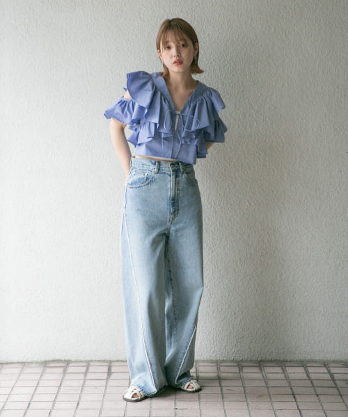セール 20%OFF】マルチWAYクロップドフリルブラウス(505969946