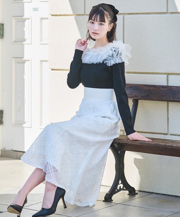 セール】チュールデコルテオフショル風ニットプルオーバー(505971072) | SWINGLE(SWINGLE) - d fashion