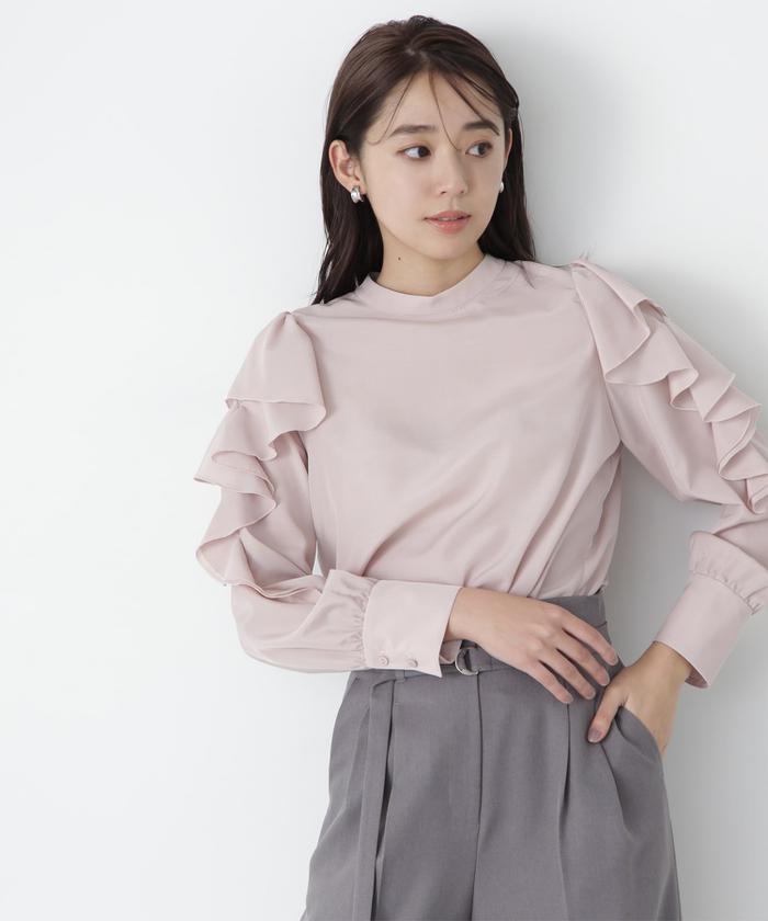 【極美品】プラージュ ブラウス ラッフルスリーブ ブラック Fサイズ ラッフルスリーブブラウス｜リゼクシーの通販｜&mall（アンド