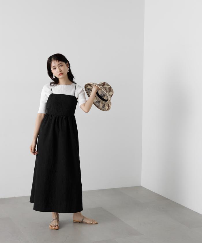 セール 30%OFF】バックリボンサッカーキャミワンピース