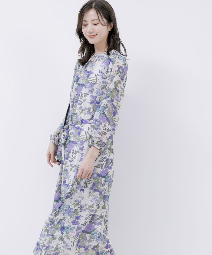 セール 30%OFF】花柄シフォンワンピース (505970587) | ジャイロ
