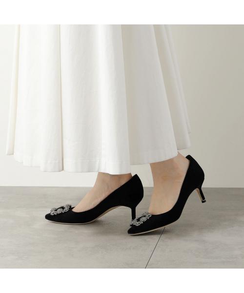 MANOLO BLAHNIK マノロブラニク ベルベット ハンギシ フラット