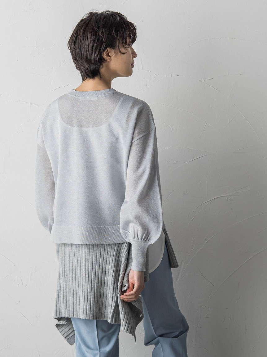 新色追加】LEVITAシアーVネックドルマンニットプルオーバー