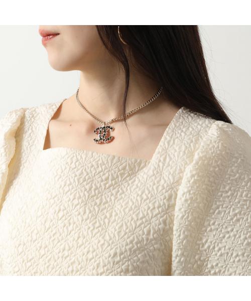 CHANEL ネックレス ブラックゴールド スクエア型 CCロゴ