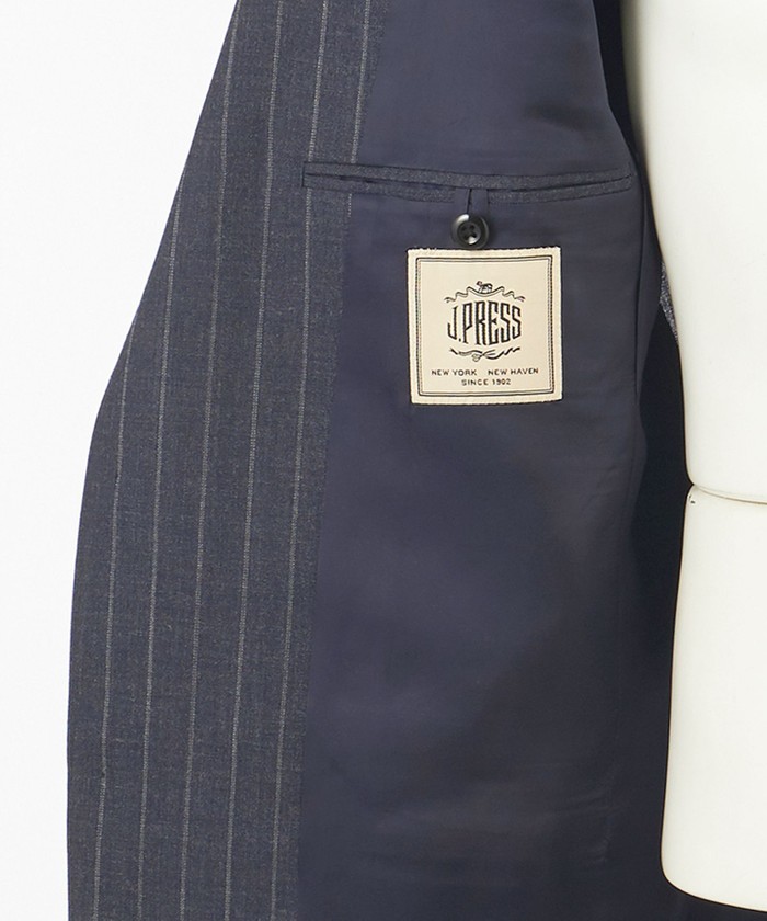 【美品】ブリッラペルイルグストネイビースーツ William Halstead WILLIAM HALSTEAD】スーパーファインウールフランネル スーツ/総
