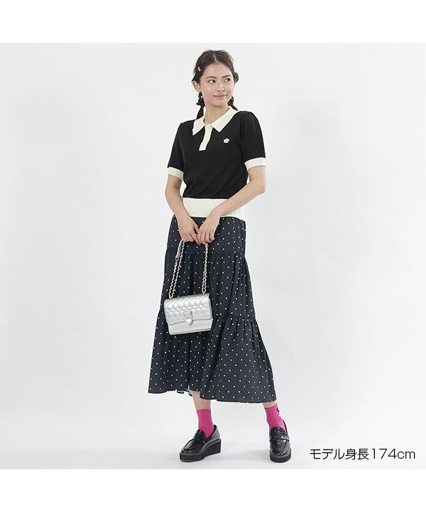 マリークワント MARY QUANT バイカラーデイジーポロ プル
