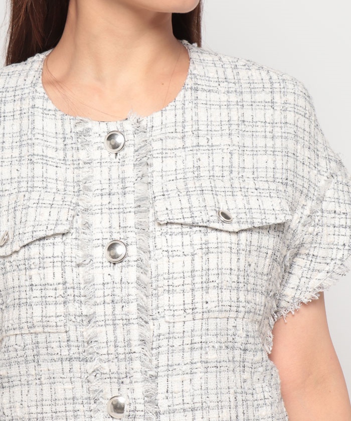 【セオリーリュクス】　ツイードベスト Charlotte Tweed Maty セオリーリュクス】ツイードベスト Charlotte Tweed Maty