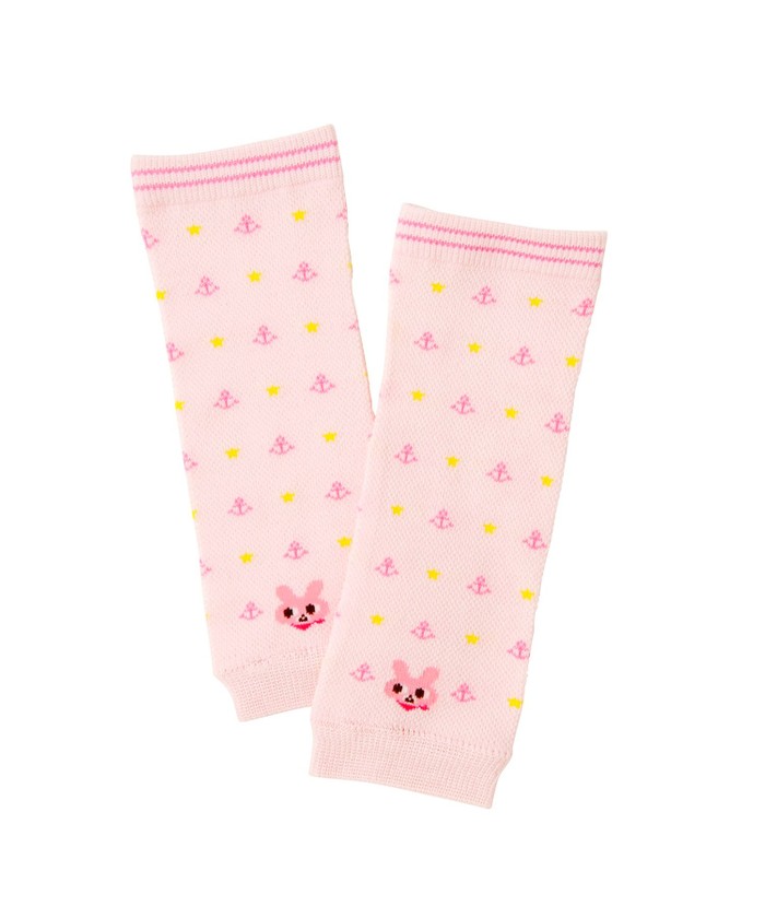 ♡ミキハウス♡ イカリ柄 メッシュ風レッグウォーマー・ピンク