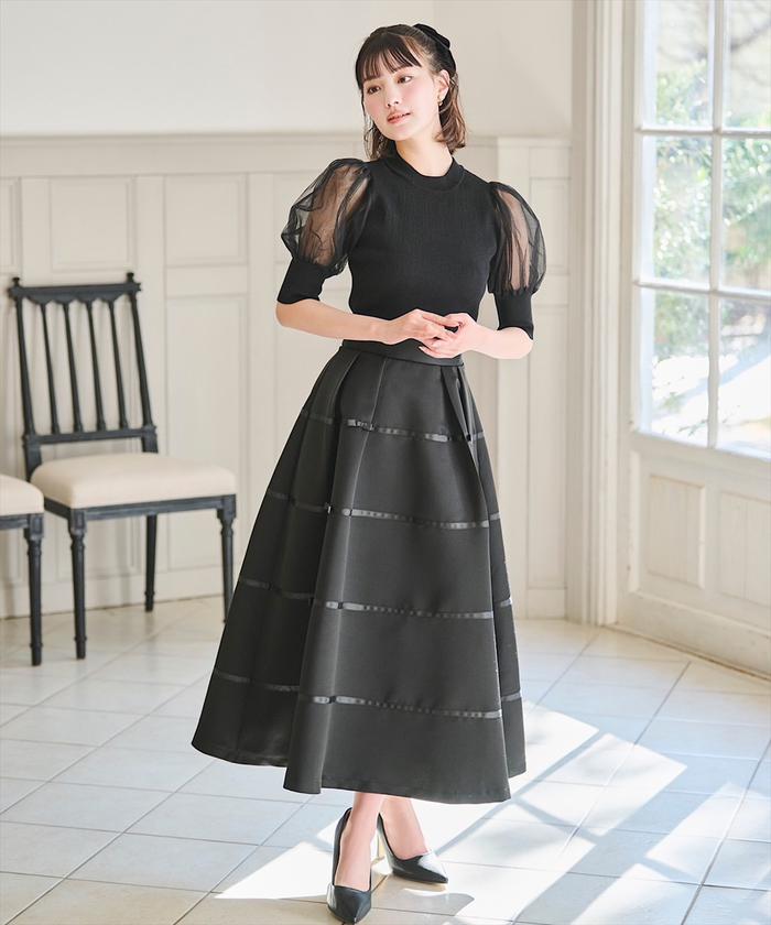 クーポン】☆リボンデコレーションフレアスカート(505979247