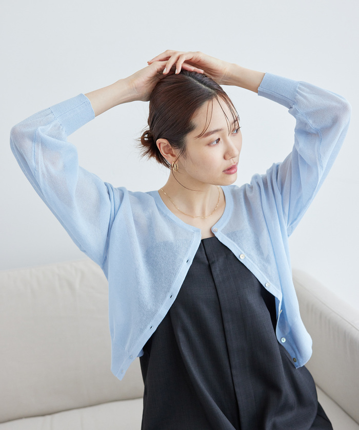 セール 27%OFF】2WAY/シアークロップド丈カーディガン(505983038