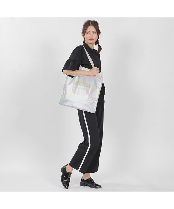 マリークワント MARY QUANT ゴールドロゴプリント トート