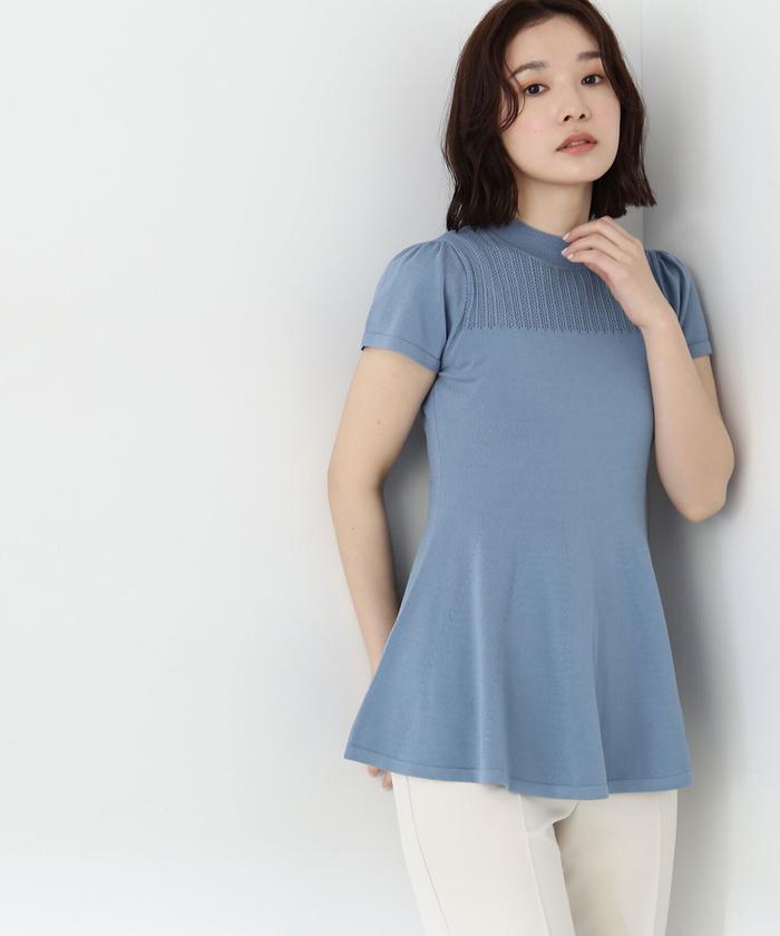 セール 30%OFF】透かし編みヨークペプラムニット(505968067