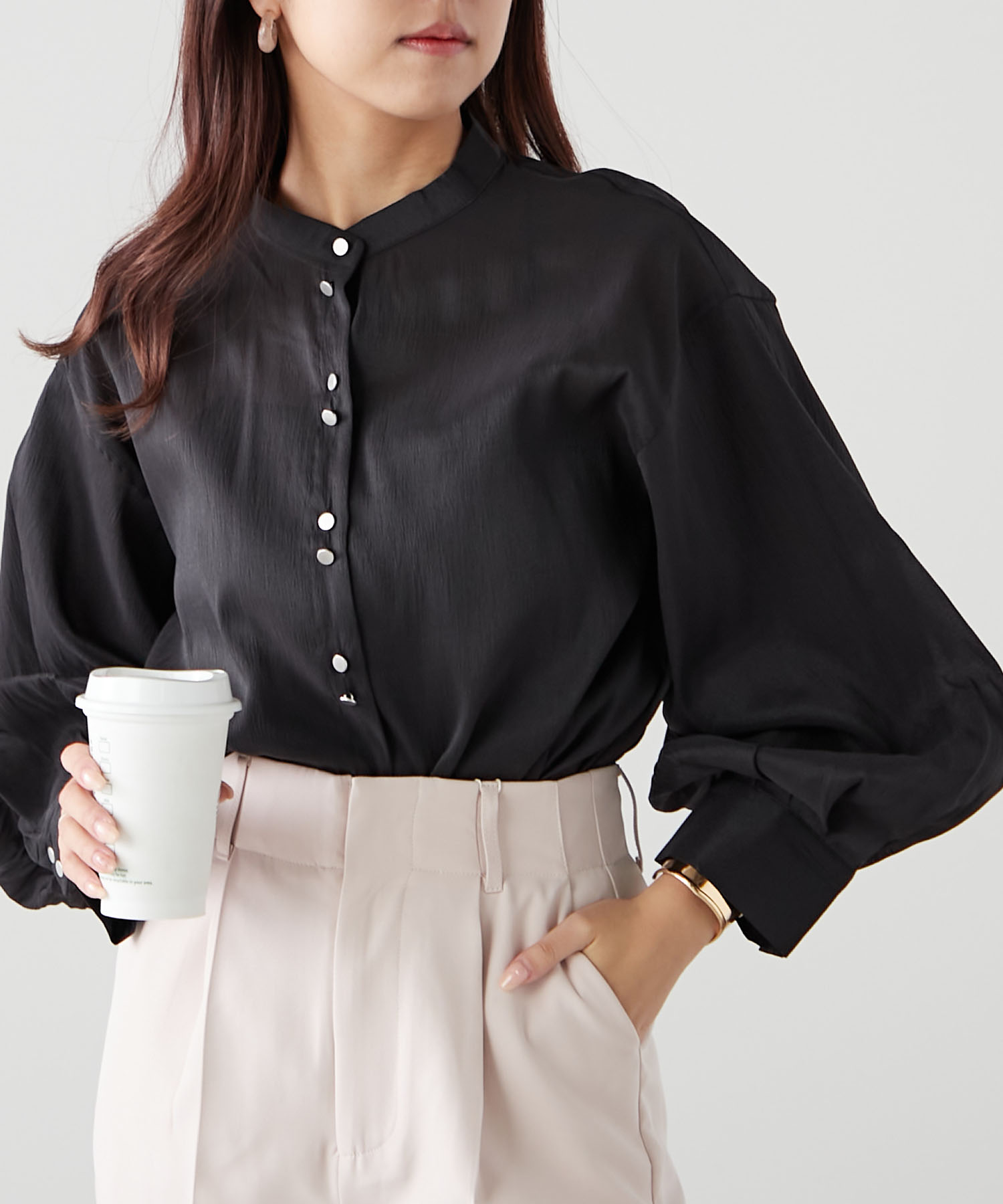 【美品】コーデ売り♡シアーシャツ＆総柄ワンピース セール】シアーチェック柄ドッキングオトナセーラーワンピース