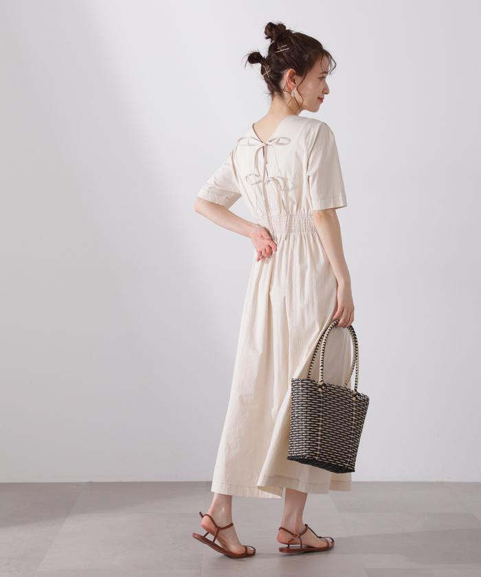 セール】バックリボンコットンワンピース《S Size Line