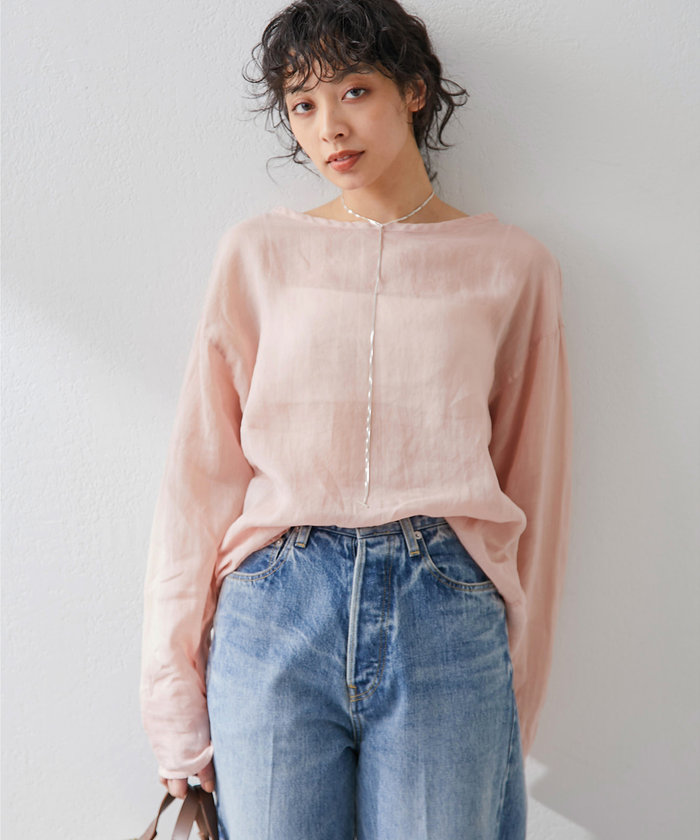 美品 Whim Gazette ラミープルオーバー 23ss サックスブルー