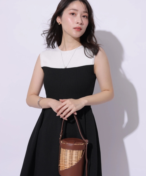 セール30%OFF】ホールガーメントビスチェ切替ワンピース