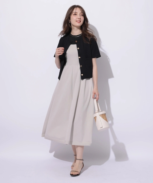 セール30%OFF】ホールガーメントビスチェ切替ワンピース