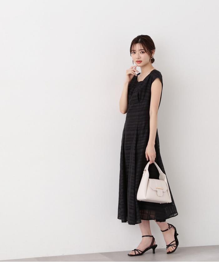 チェックフレンチスリーブワンピースドレス セール 50%OFF】シアーチェックフレンチスリーブワンピース
