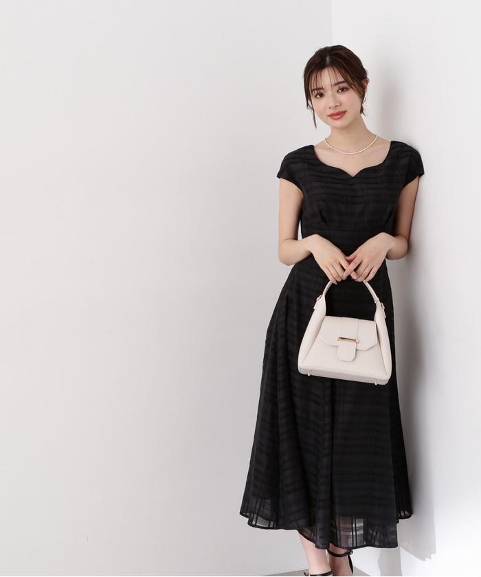 セール 50%OFF】シアーチェックフレンチスリーブワンピース