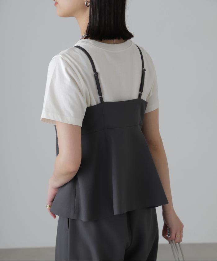 セール 20%OFF】＜セットアップ対応＞ペプラムキャミソール