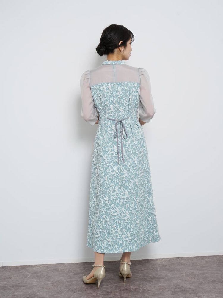 Rire Fete ふくれジャガードバックリボンドレス Vin｜ふくれジャガードバックリボンドレス | Rakuten Fashion
