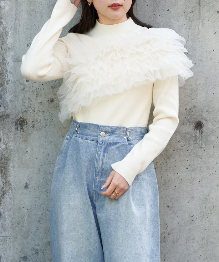 セール 60%OFF】【Chico】チュールマルチWAYハイネックニットSET