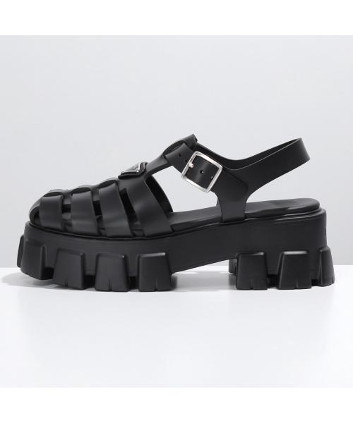 PRADA サンダル 1X853M 3LKK ラバー グルカ メッシュ(505989759