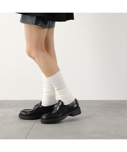 PRADA ローファー チョコレート 1D246M ULS ブラッシュドレザー