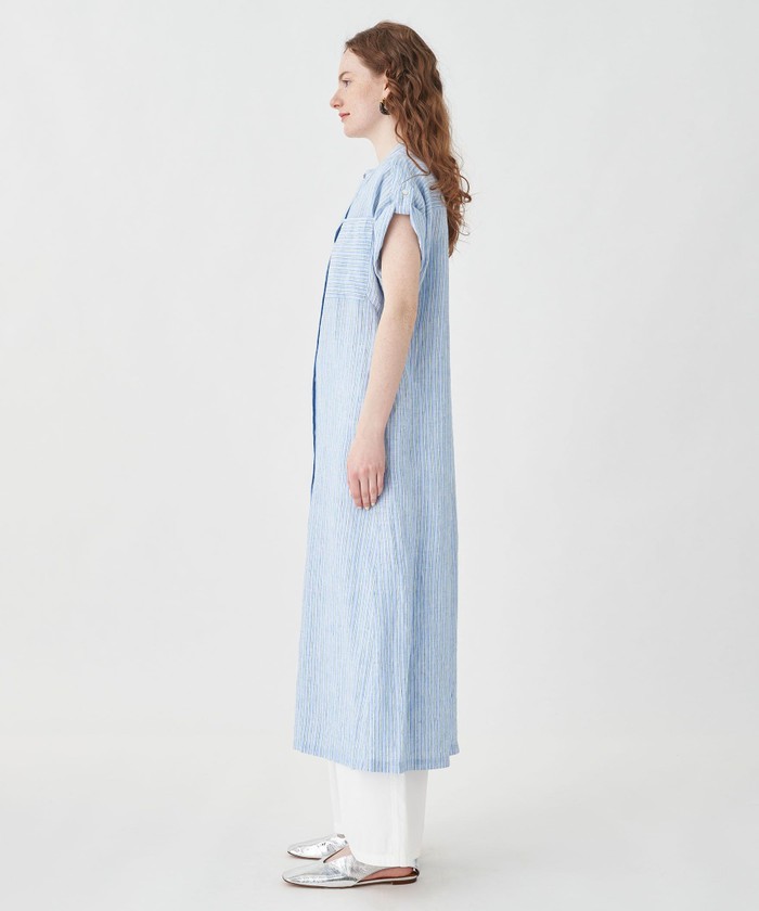 美品＊トゥモローランド系列マカフィー リネンシャツワンピース 36 麻100 クーポン】【セール 40%OFF】リネンシャーティング シャツ