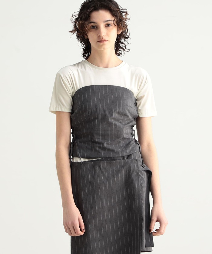 BACCAリネンコットンストライプジレ （Imanishi / 158cm
