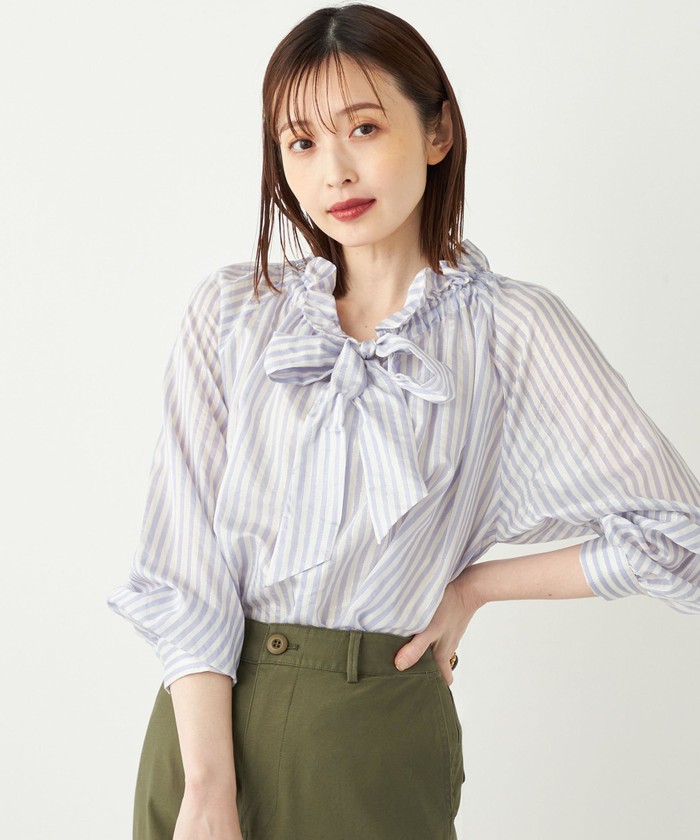 シフォン ブラウス レディース シフォンブラウス 長袖 七分袖 ぽ