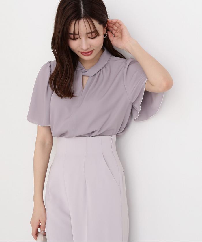 セール 10%OFF】キーネックフレアスリーブブラウス(505990876