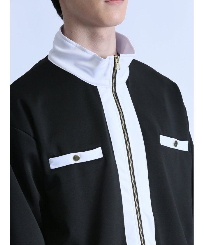 00s HOLYCITY ワッペンロゴ レトロ ハイネックトラックジャケット